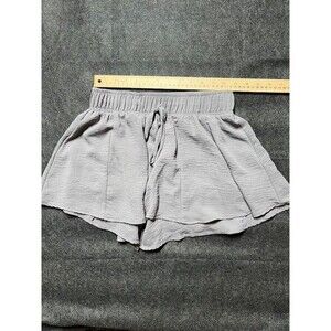 Revival Gray Drawstring Waist Flowy‎ Shorts Casual Comfy Womens